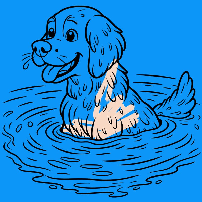 golden retriever in the water