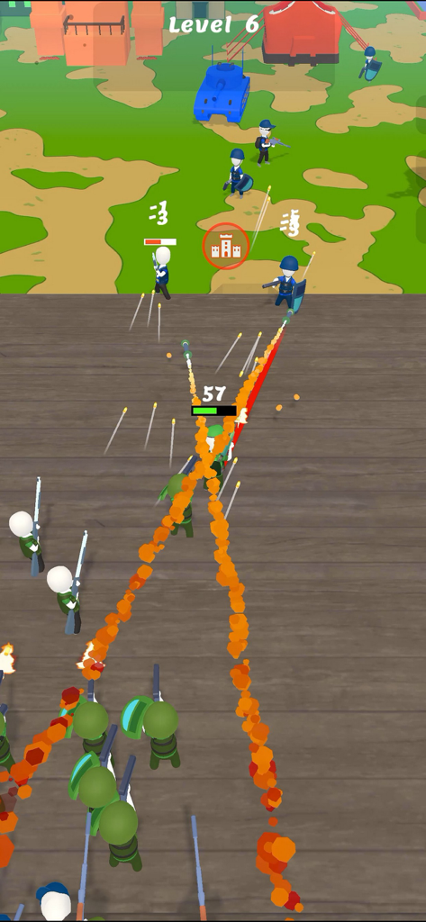 Island Warfare 3D: Guns' Land - A tactical bridge battle in Island Warfare 3D with soldiers and a tank