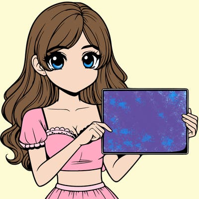 realistic pretty girl holding blank sign