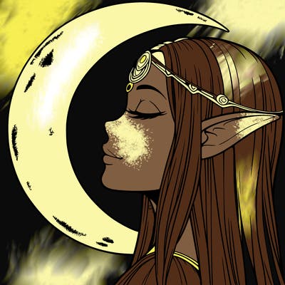 a realistic moon elf