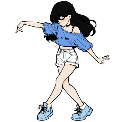 realistic girl danceing
