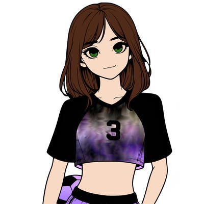 realistic girl wearing soccer jersey