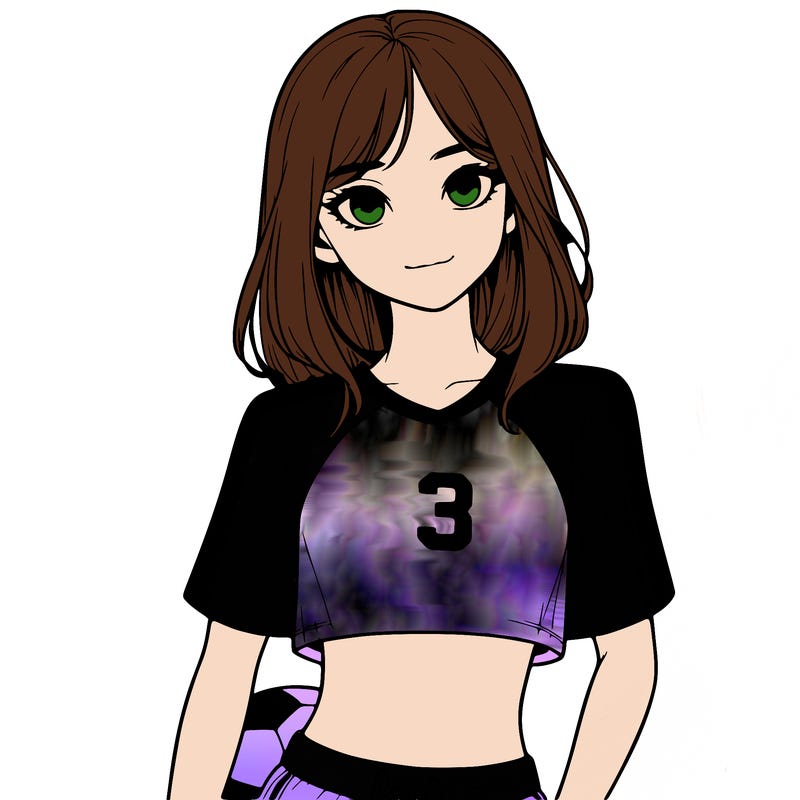 realistic girl wearing soccer jersey