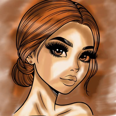 realistic girl with lashes