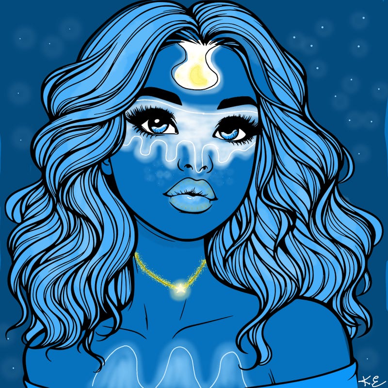 realistic girl with wavy hair and lips