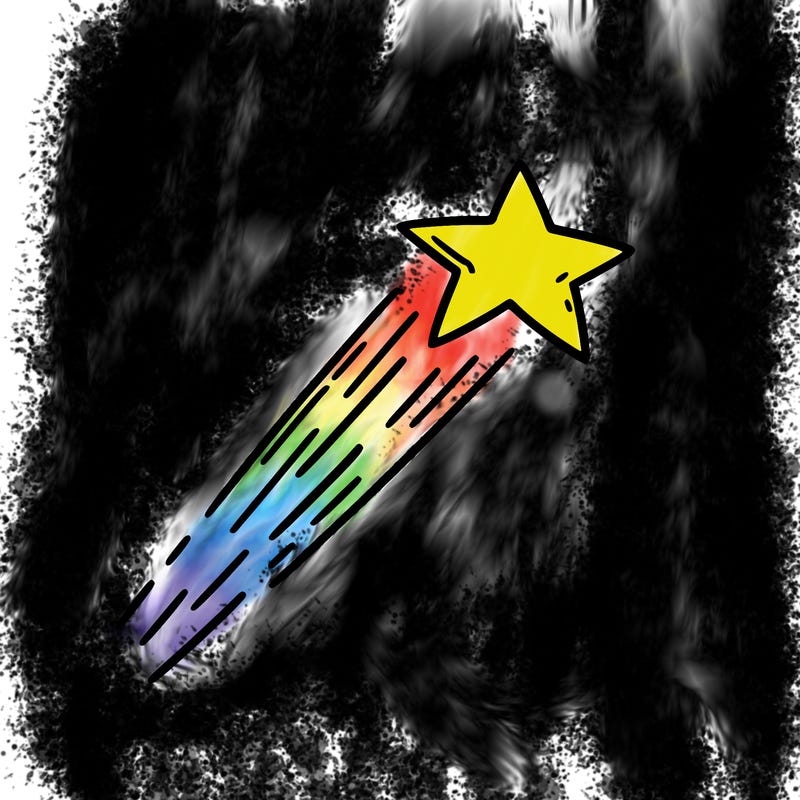 a shooting star in the sky