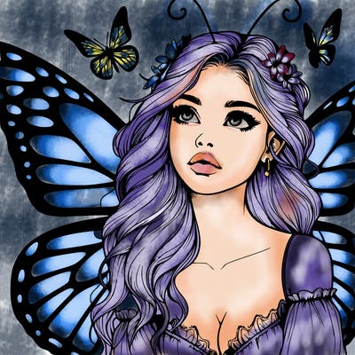 butterfly fairy realistic girl