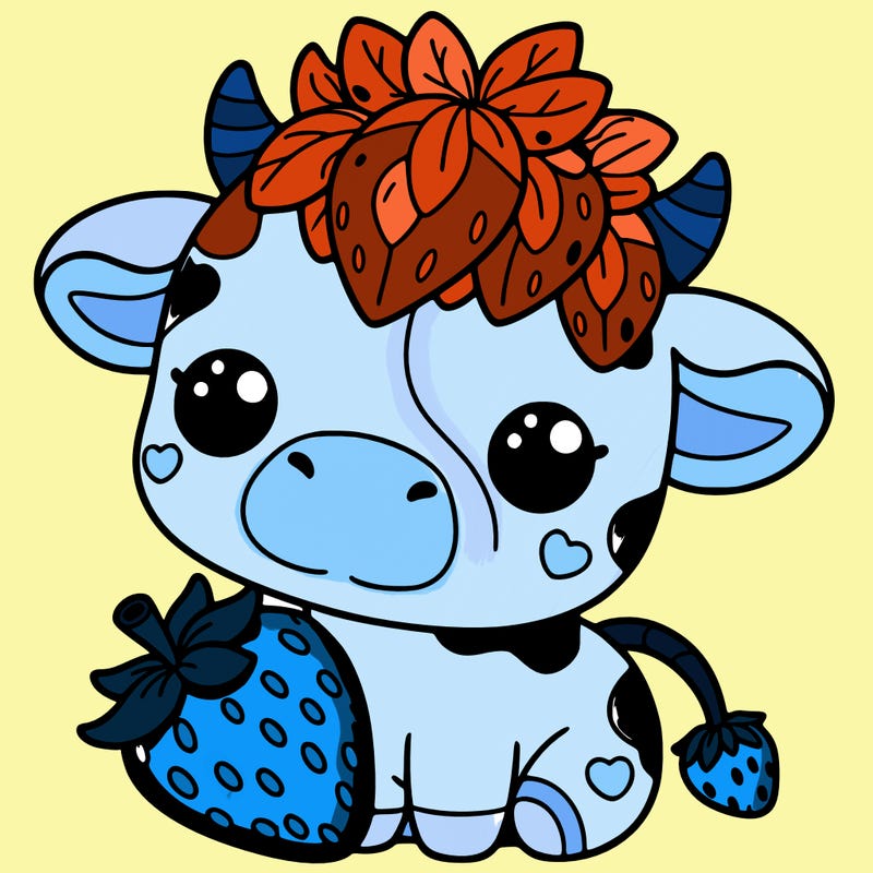 cute strawberry cow