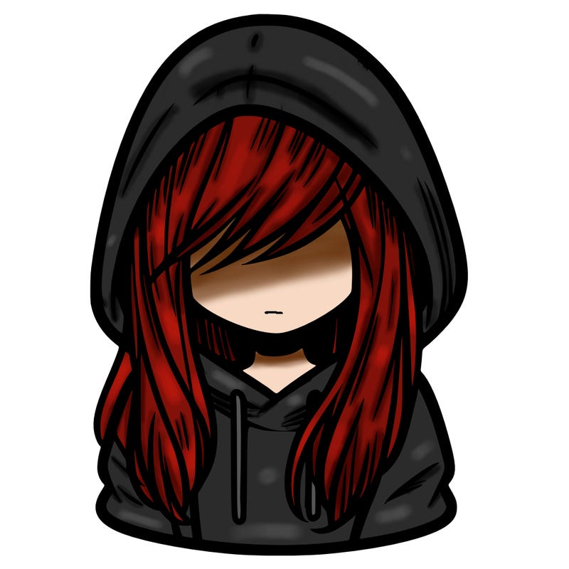 girl with hair covering her face and wearing a hoodie