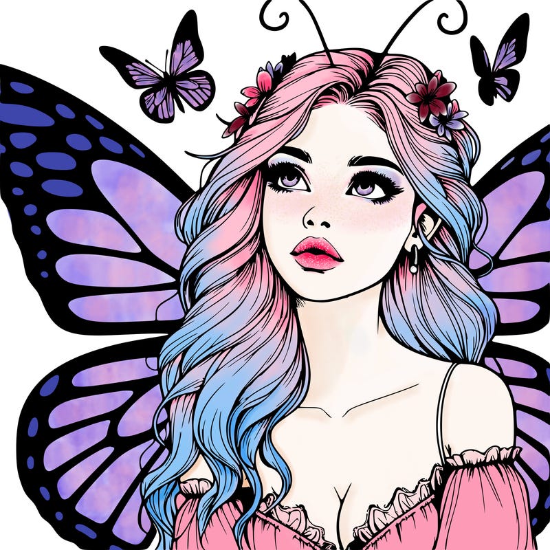 butterfly fairy realistic girl