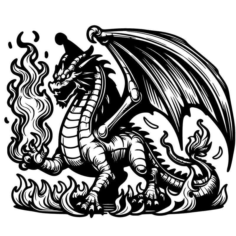 realistic dragon monster fire