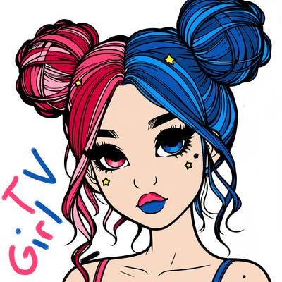 realistic girl with space buns