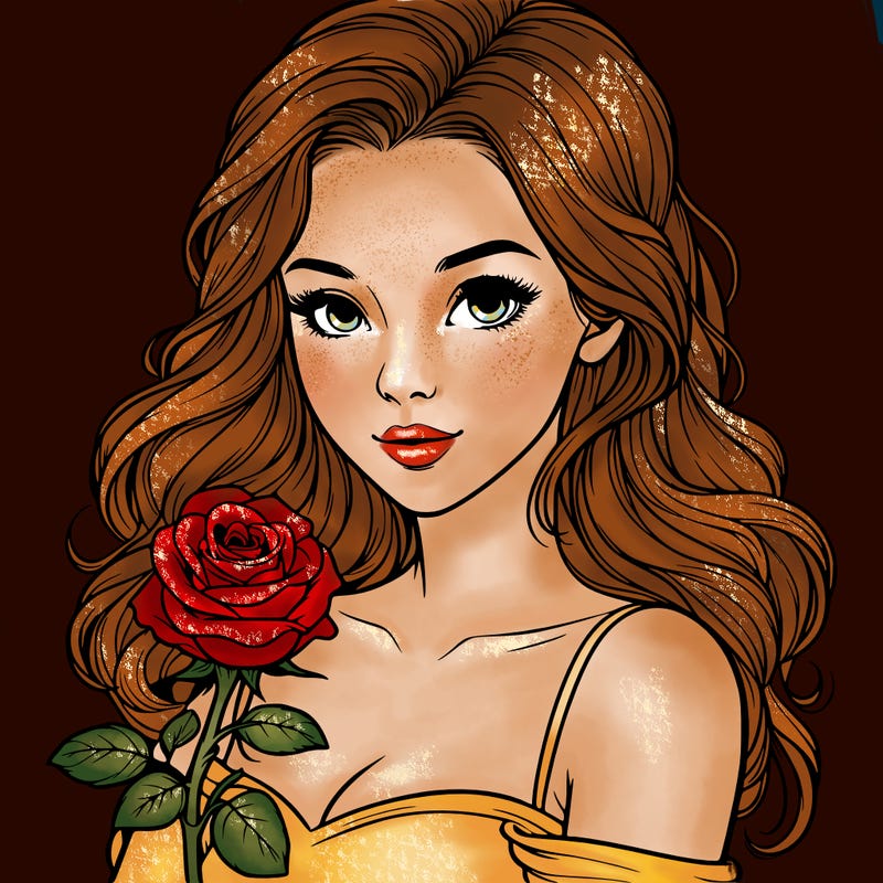 realistic women with rose in hand