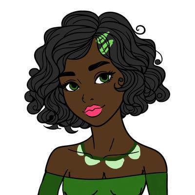 woman with short curly hair