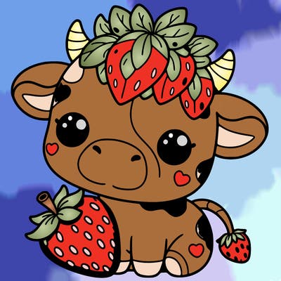 cute strawberry cow