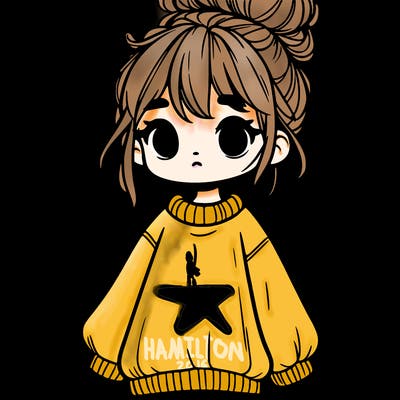 cute girl with baggy jumper and messy bun