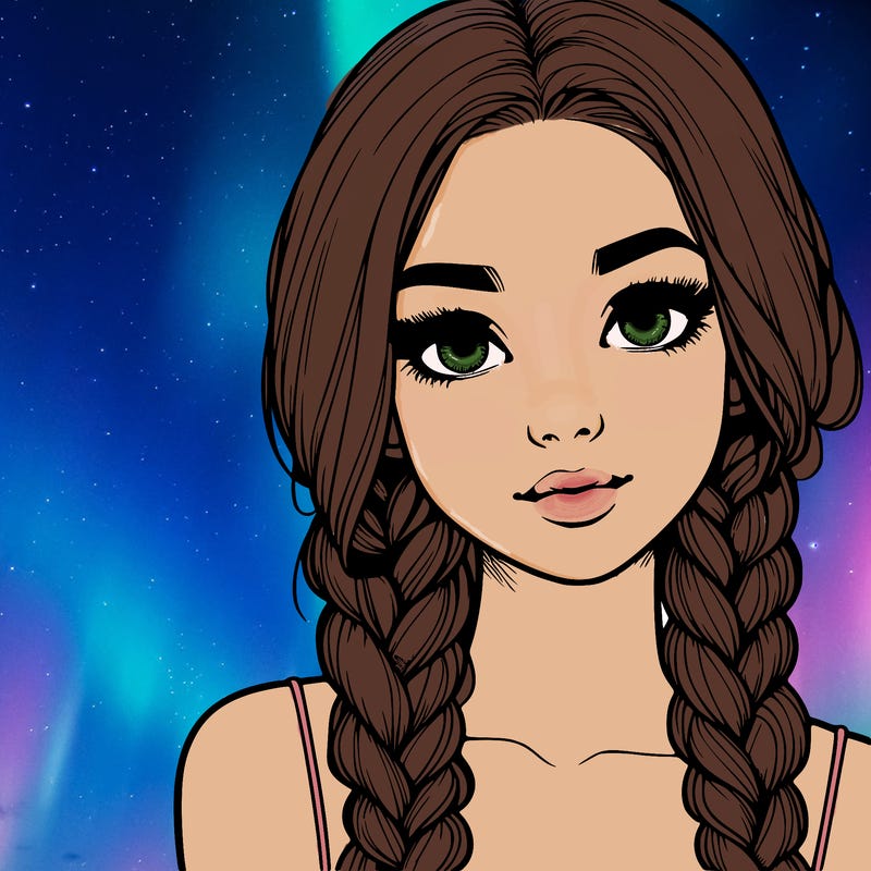 realistic girl with braids