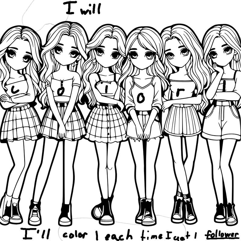 a group of girls realistic