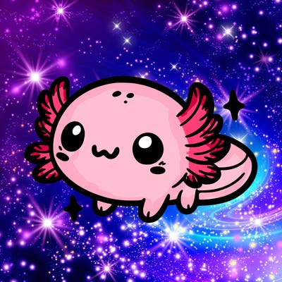 cute easy baby axolotl