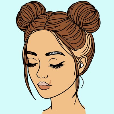 woman with hair buns