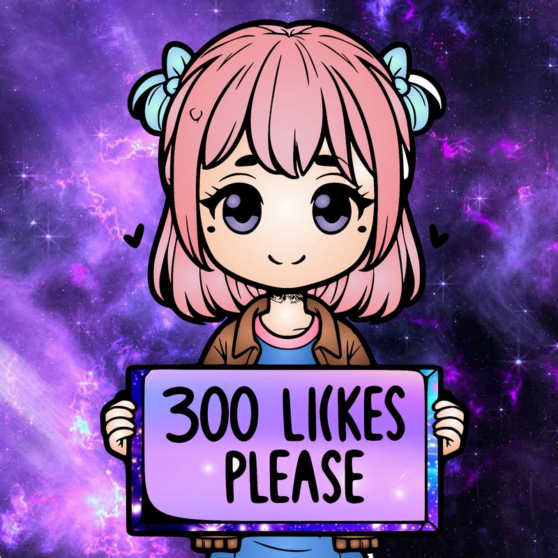 girl holding a sigh saying " 300 likes please"