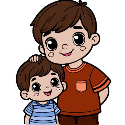 one ten year old boy with his three year old brother