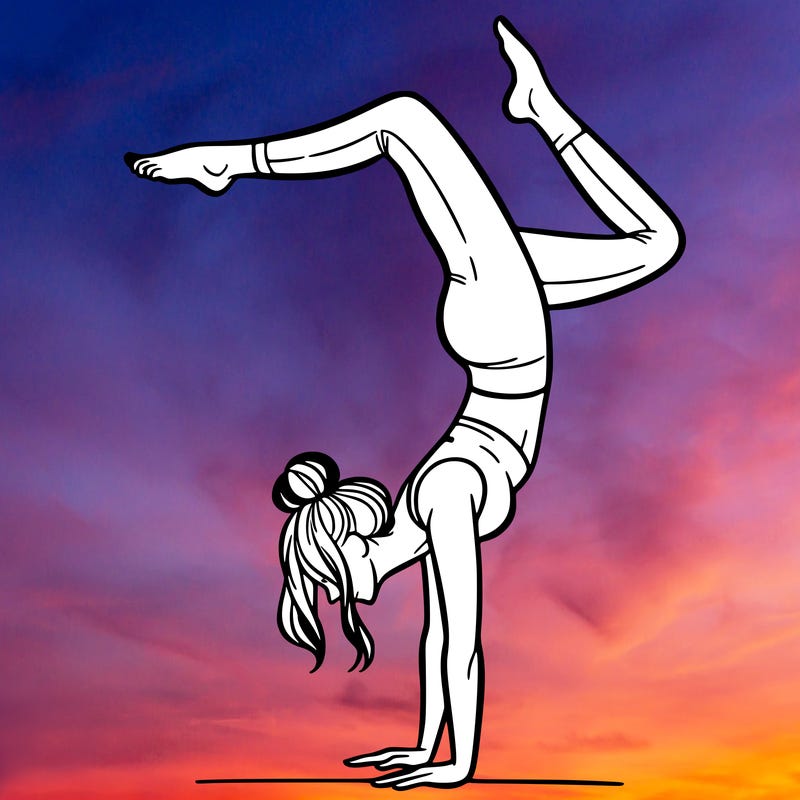 a woman doing a handstand