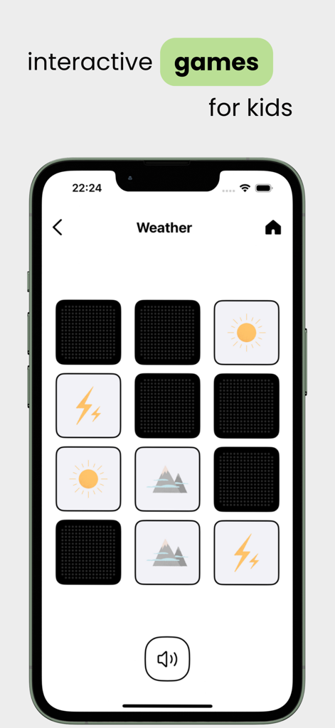 FunCards- first English words! - Jogo interativo de vocabulário sobre o tempo para crianças pequenas no aplicativo FunCards