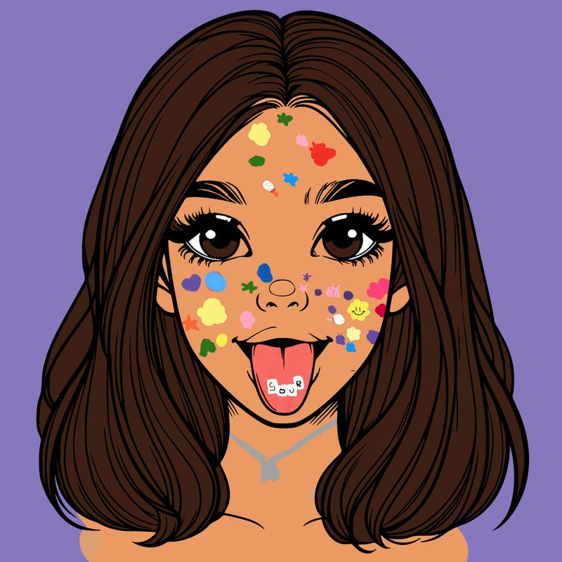 realistic girl with her tongue out