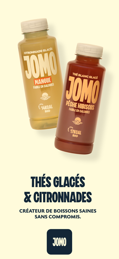 JOMO CLUB - Two bottles of JOMO brand iced tea and lemonade