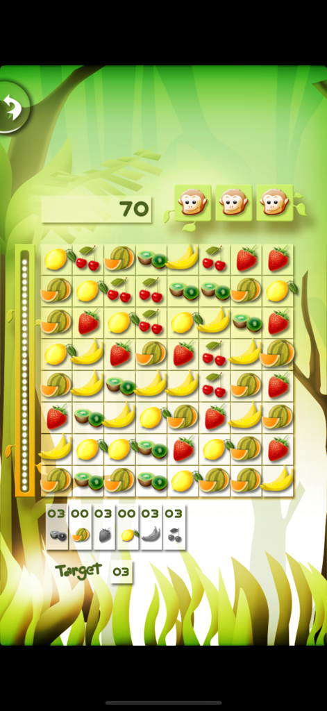Mimi 2: Logic games - Pantalla de juego de rompecabezas de emparejamiento de frutas para niños