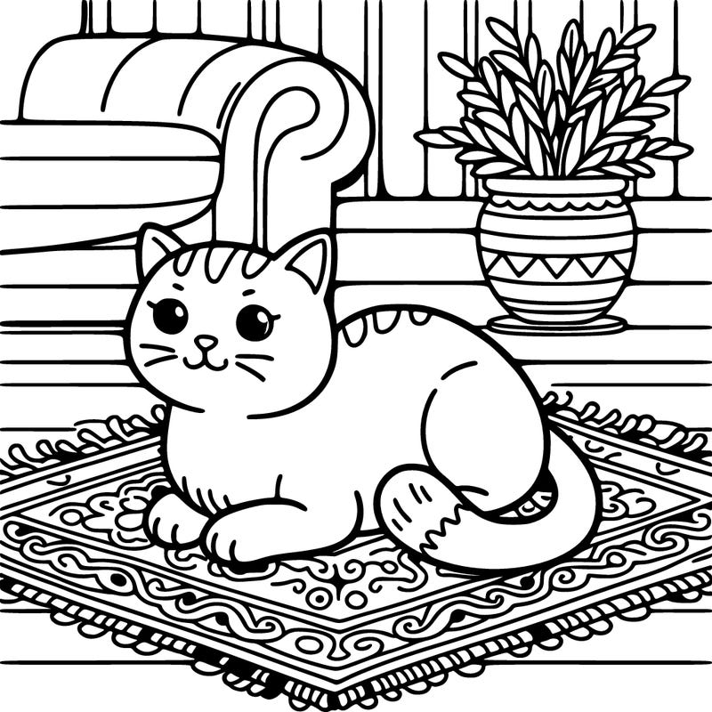 cat on a rug