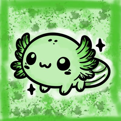 cute easy baby axolotl