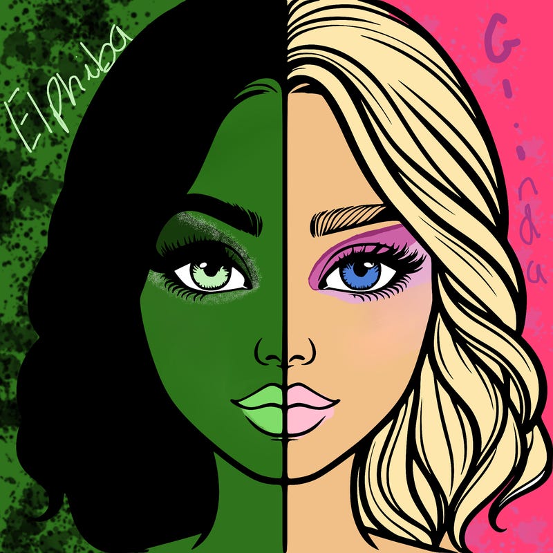 realistic girl split half