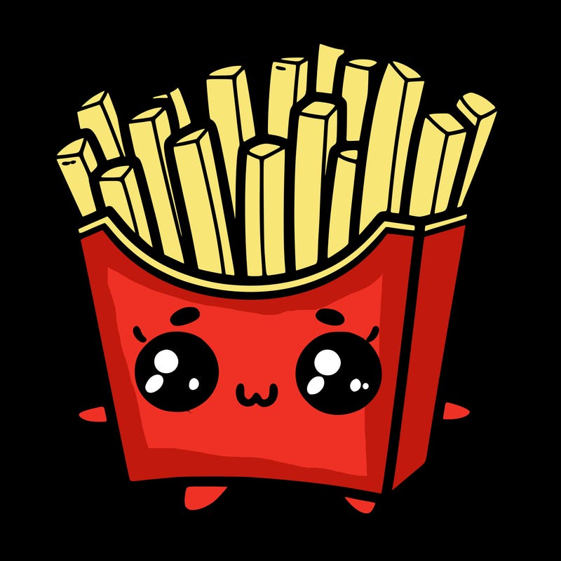 a cute. french fries