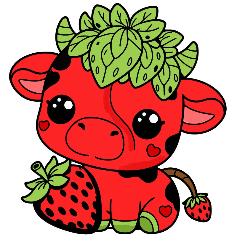 cute strawberry cow