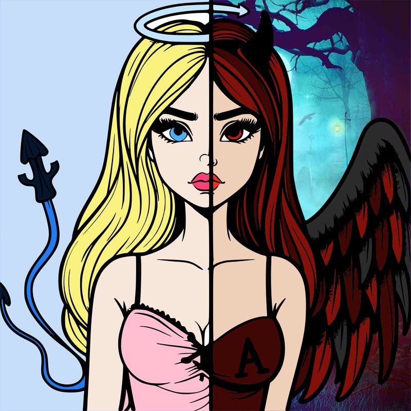 devil vs angel realistic girl