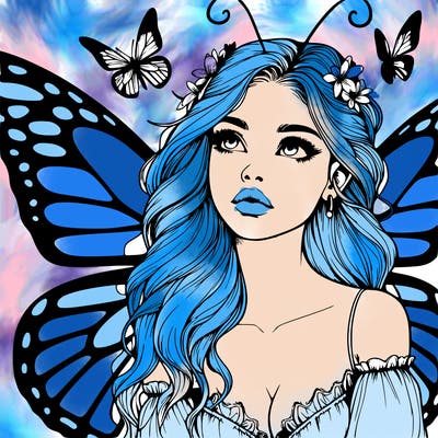 butterfly fairy realistic girl