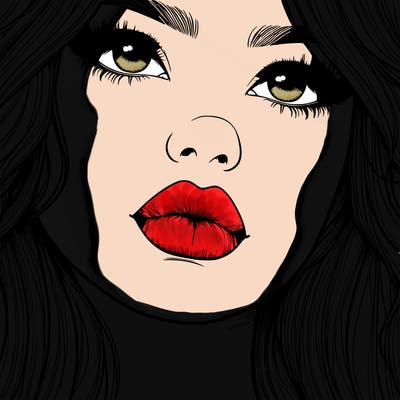 really realistic girl with lips