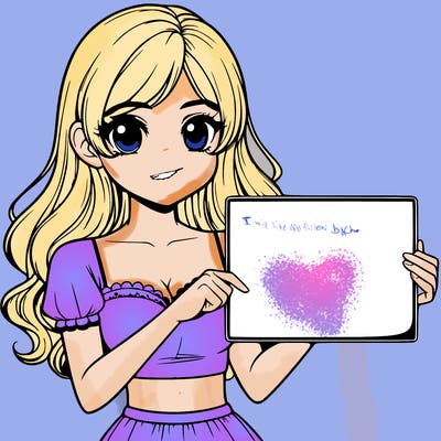 realistic pretty girl holding blank sign