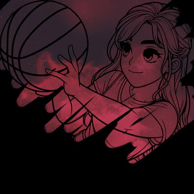 realistic girl playing basketball