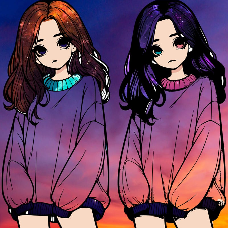 realistic girl with baggy sweater