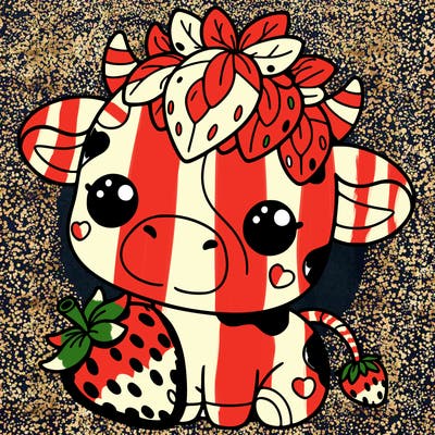 cute strawberry cow