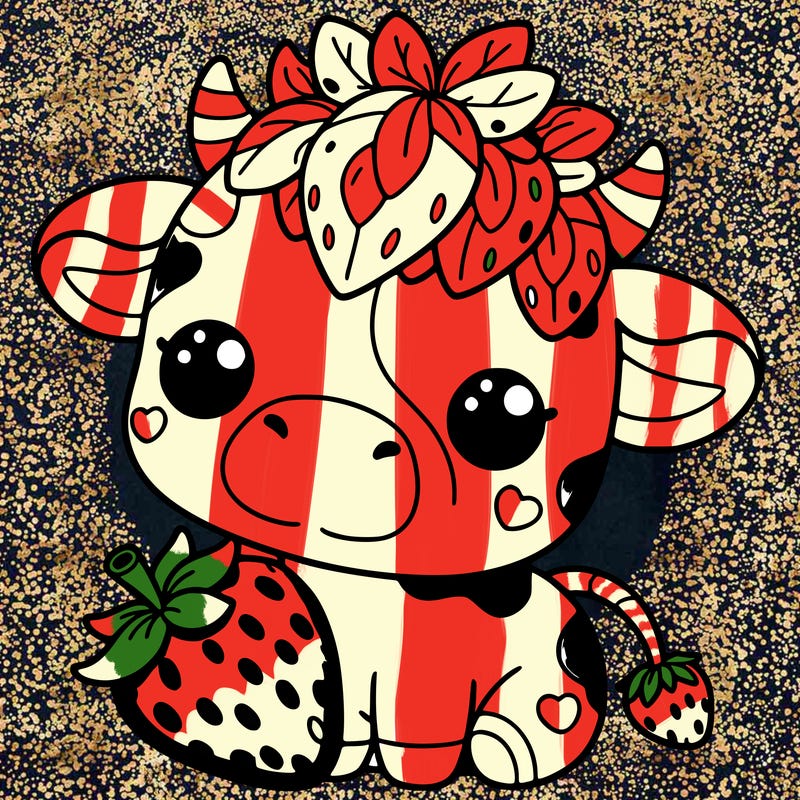 cute strawberry cow