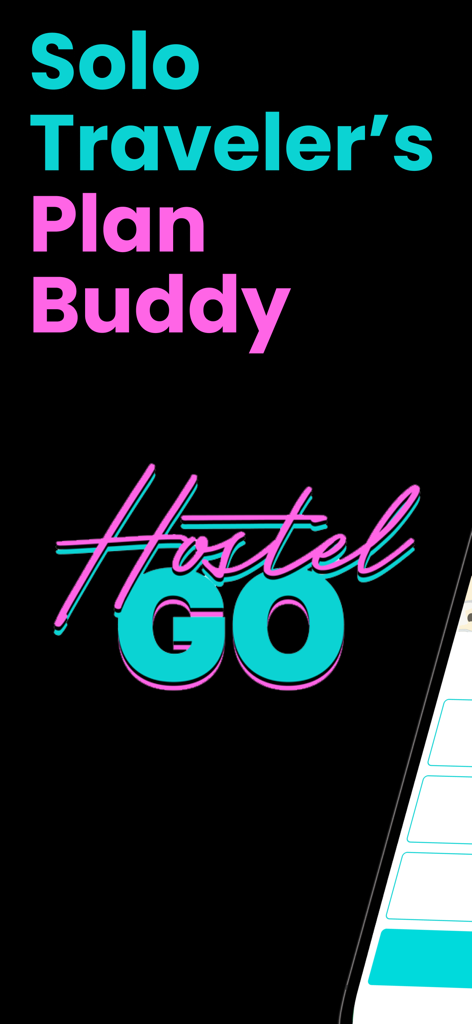 Pantalla de la aplicación Hostel GO para viajeros solos planeando con amigos