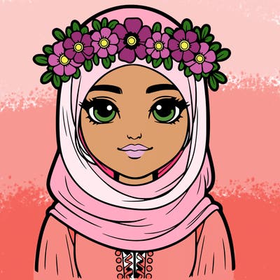 realistic girl with flower crown