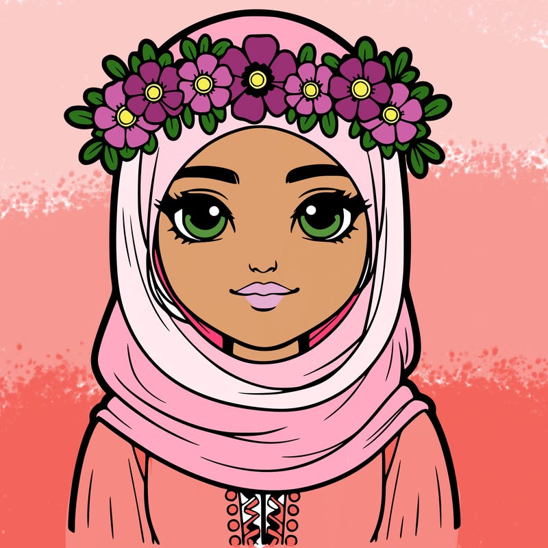 realistic girl with flower crown