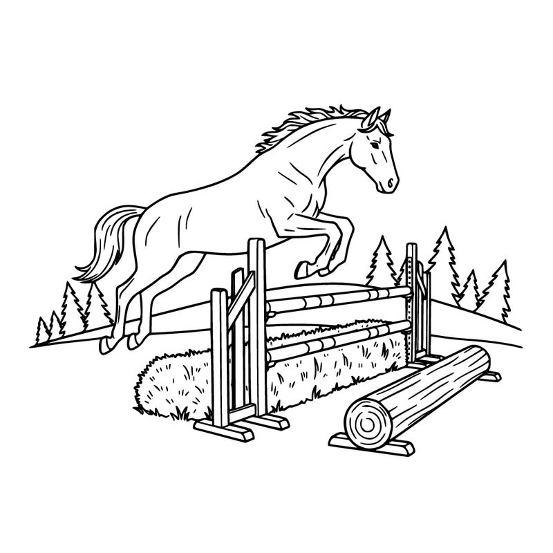 a horse that jumps over obstacles.