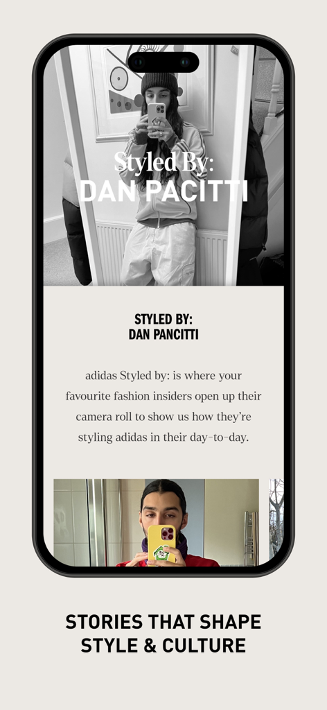 CONFIRMED | Sneakers & more - A screenshot of the Adidas Confirmed app featuring fashion insider style stories and editorial content