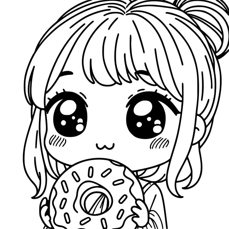 a girl holding a doughnut
